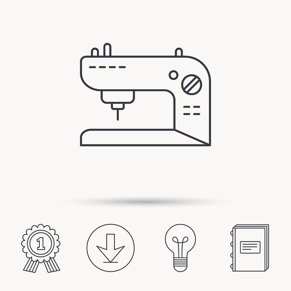 600x600 Sewing Machine Icon Embroidery Sign Art Print