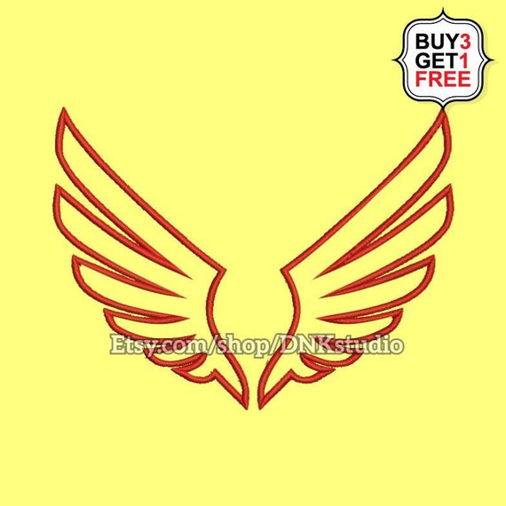 570x570 Wings Icon Embroidery Design Sizes Instant Download Etsy