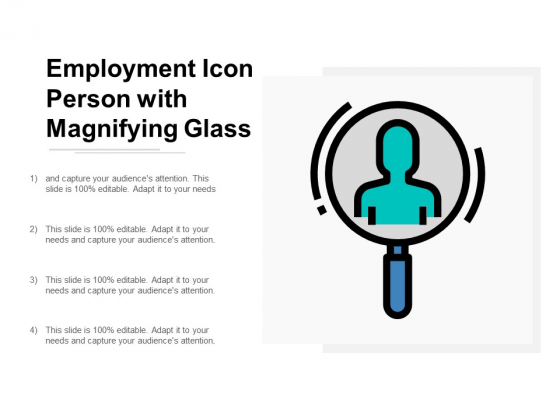 560x420 Employment Icon Person With Magnifying Glass Ppt Powerpoint