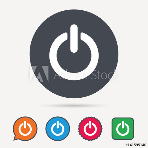 500x500 On, Off Power Icon Energy Switch Symbol Circle, Speech Bubble