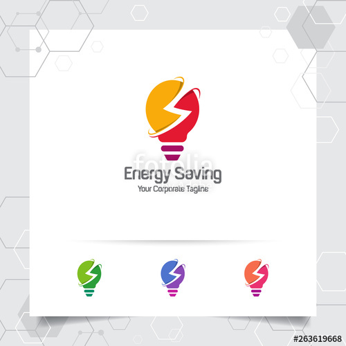 500x500 Electricity Logo Bulb Design Concept Of Electric Symbol Vector