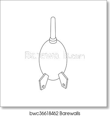 362x382 Photographic Enlarger Icon, Isometric Style, Art Print