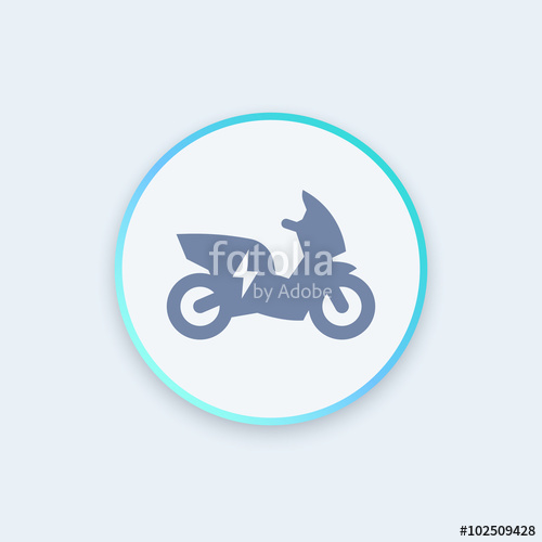 500x500 Electric Scooter, Motorbike Round Icon, Ev, Electric Vehicle Icon