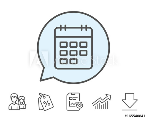 500x405 Calendar Line Icon Event Reminder Sign Agenda Symbol Report