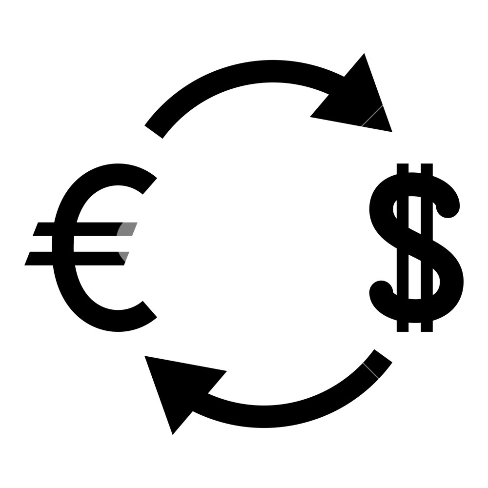 1000x1000 Currency Exchange Icon Black Color Vector Illustration Flat Style