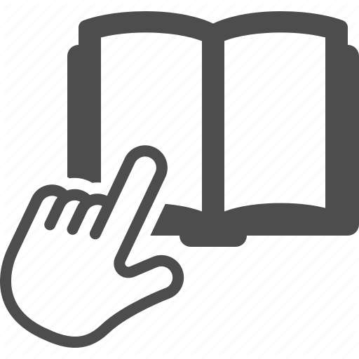 512x512 Book, Education, Finger, Hand, Reading, Schoolbook, Textbook Icon