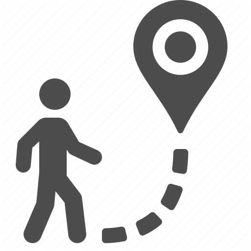 512x512 Destination, Man, Map Marker, Tourist, Walking Icon