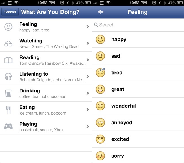 640x568 Facebook Allows You To Add Icons To Status Updates