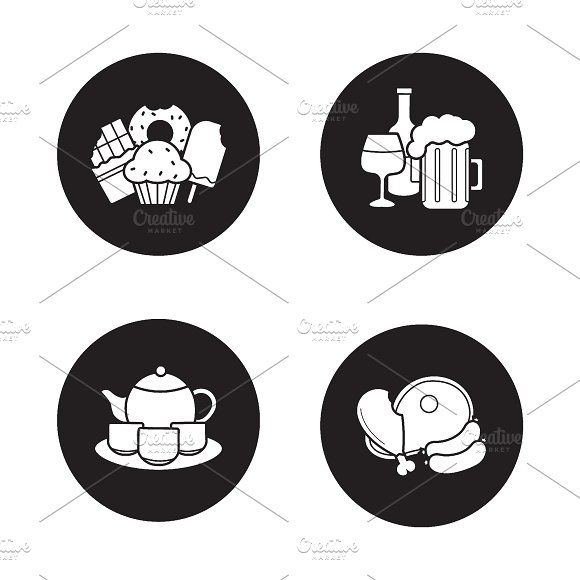 580x580 Grocery Store Products Icons Vector
