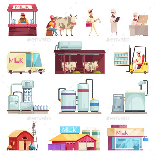 590x590 Milk Factory Icon Set