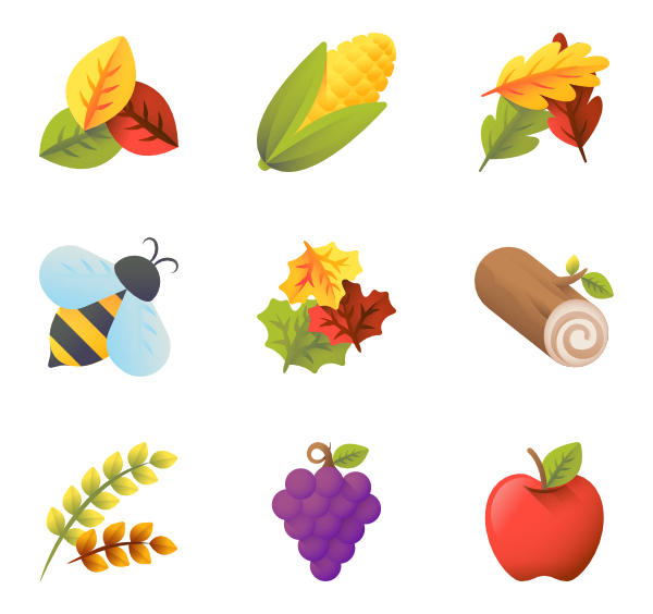 600x564 Fall Icons