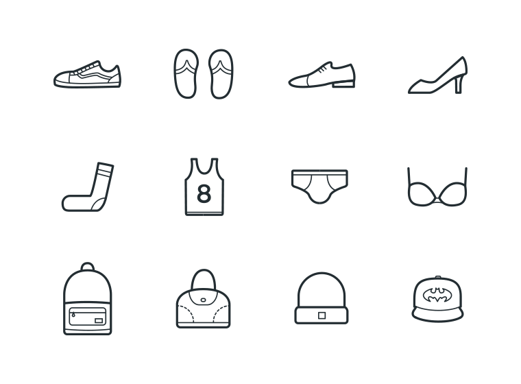 Fashion And Boutique Line Icons Iconstore 760x560 Fashion And Boutique Line Icons Iconstore