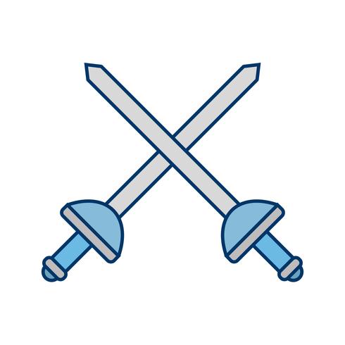 490x490 Fencing Icon Vector Illustration
