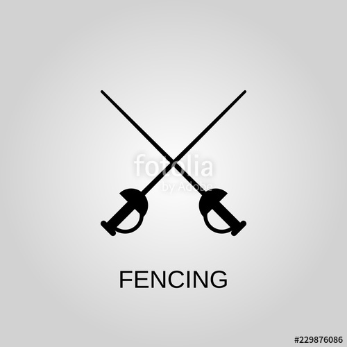 500x500 Fencing Icon Fencing Symbol Flat Design Stock