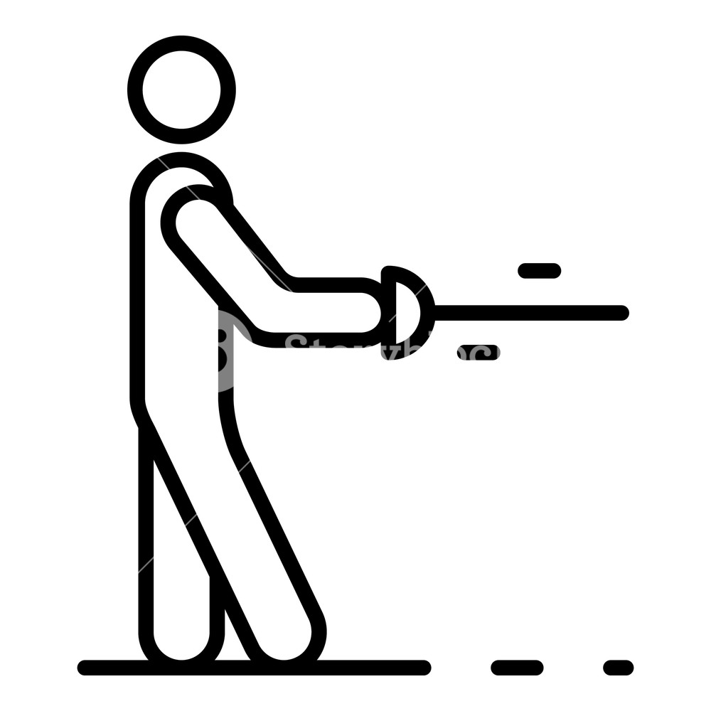 1000x1000 Man Fencing Icon Outline Man Fencing Vector Icon For Web Design
