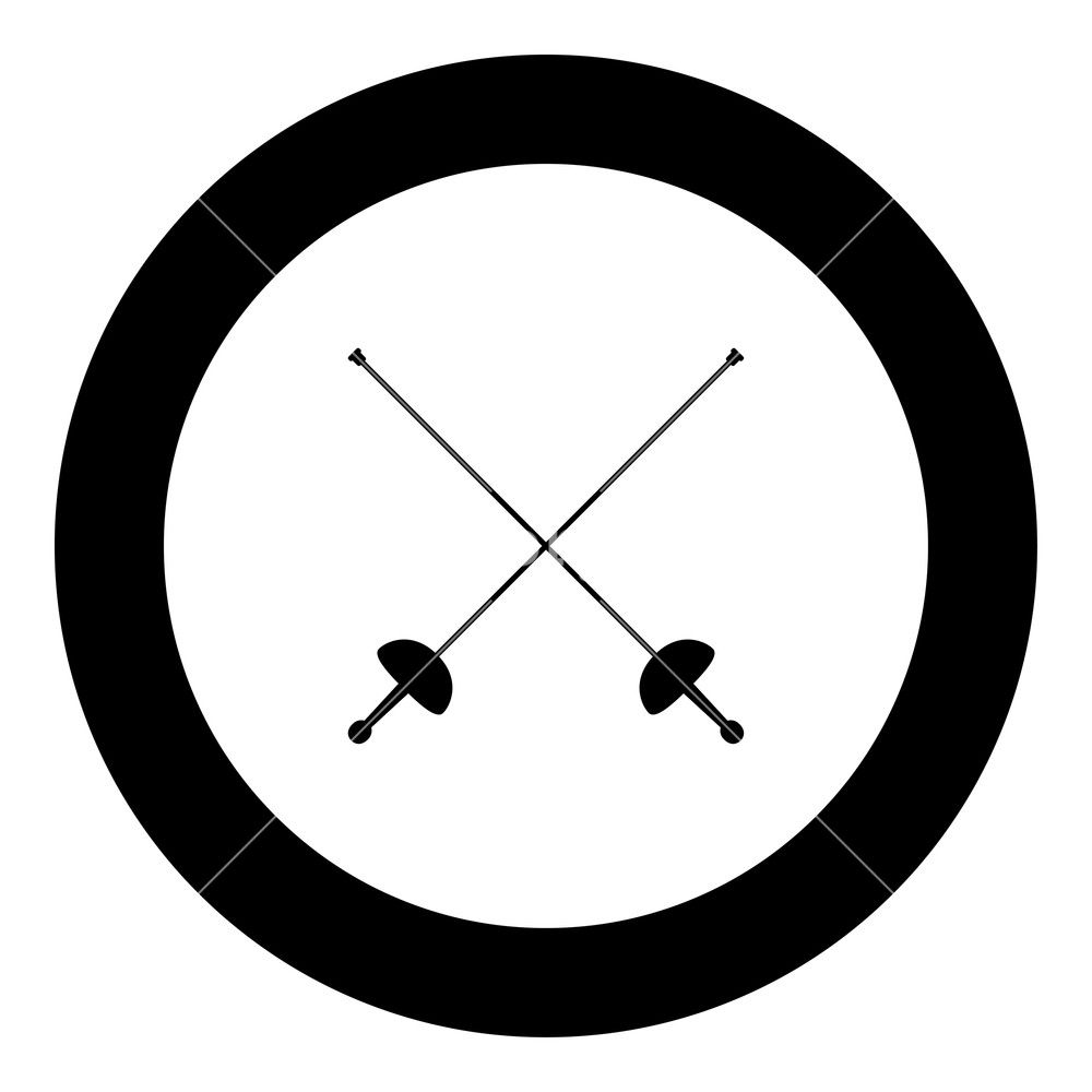 1000x1000 Swords For Fencing Icon Black Color Vector Illustration Simple