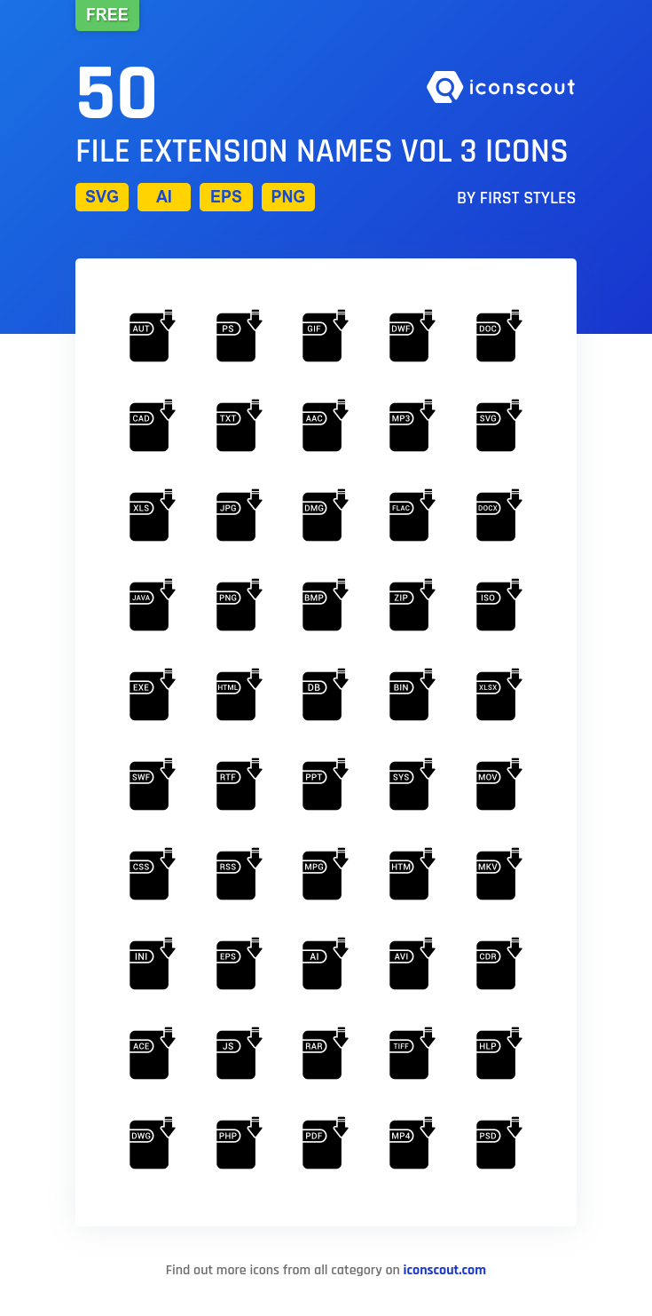 Extension Names Vol Free Icon Pack 735x1482 Extension Names Vol Free Icon Pack
