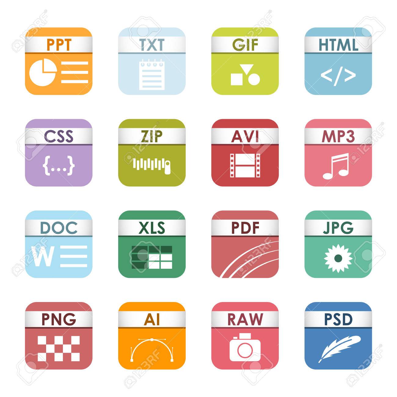 Type Icons Vector Set Computer Hindi Notes 1300x1300 Type Icons Vector Set Computer Hindi Notes
