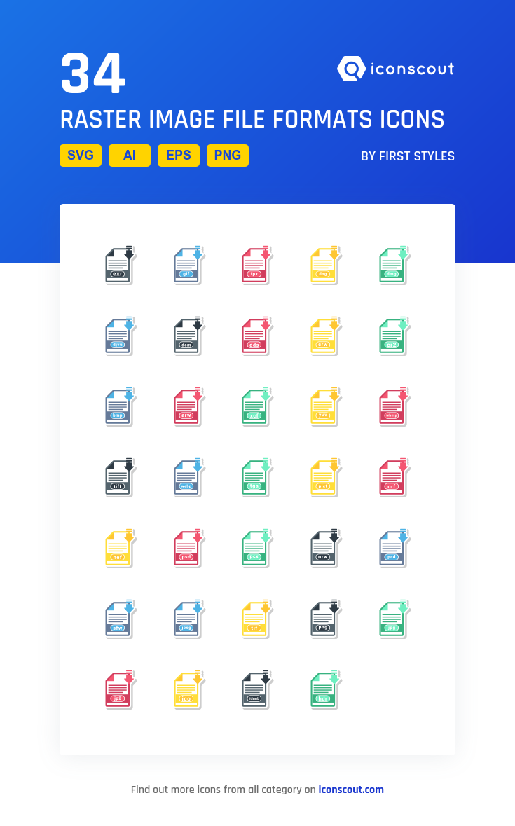 735x1179 Raster Image Formats Icon Pack