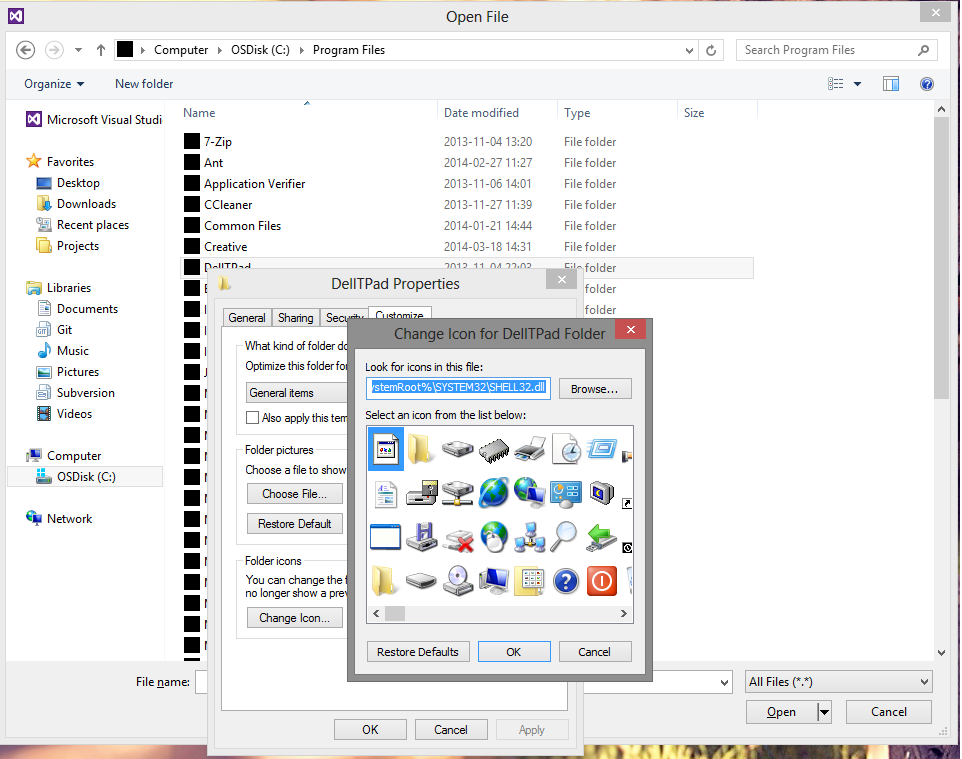 962x759 Black Folder Icons In Windows When Try Open