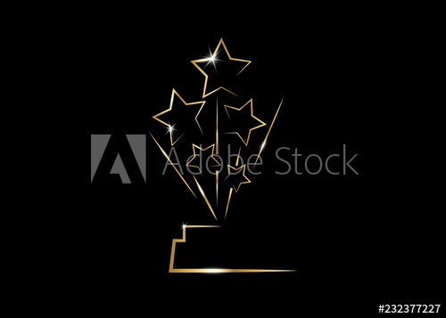 500x357 Vector Illustration Abstract Golden Stars Logo Icon Academy Award