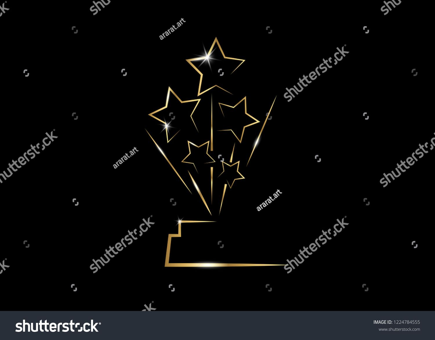 1500x1171 Hollywood Oscars Movie Party Gold Star Award Statue Prize Giving