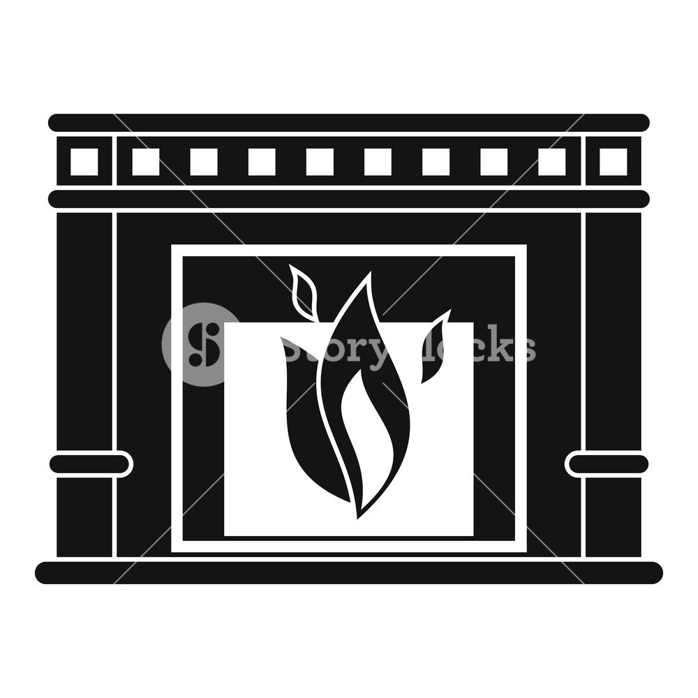 1000x1000 Electric Fireplace Icon Simple Illustration Of Electric Fireplace