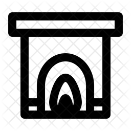 256x256 Fireplace Icon Of Line Style