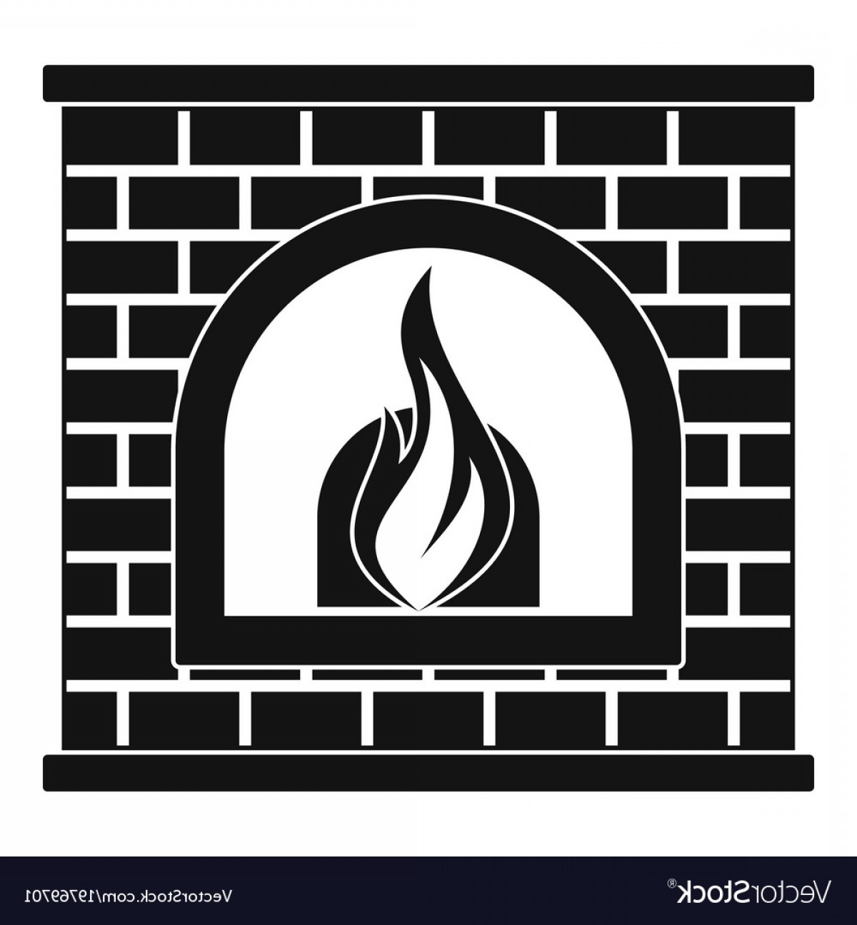 1200x1296 Retro Fireplace Icon Simple Style Vector Handandbeak