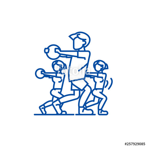 500x500 Fitness People,gym Line Concept Icon Fitness People,gym Flat