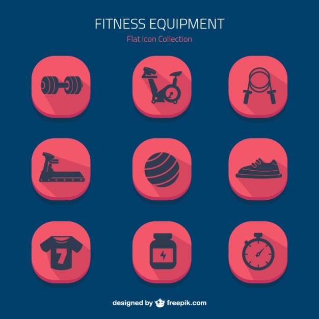 626x626 Flat Icons Fitness Equipment Vector Free Download
