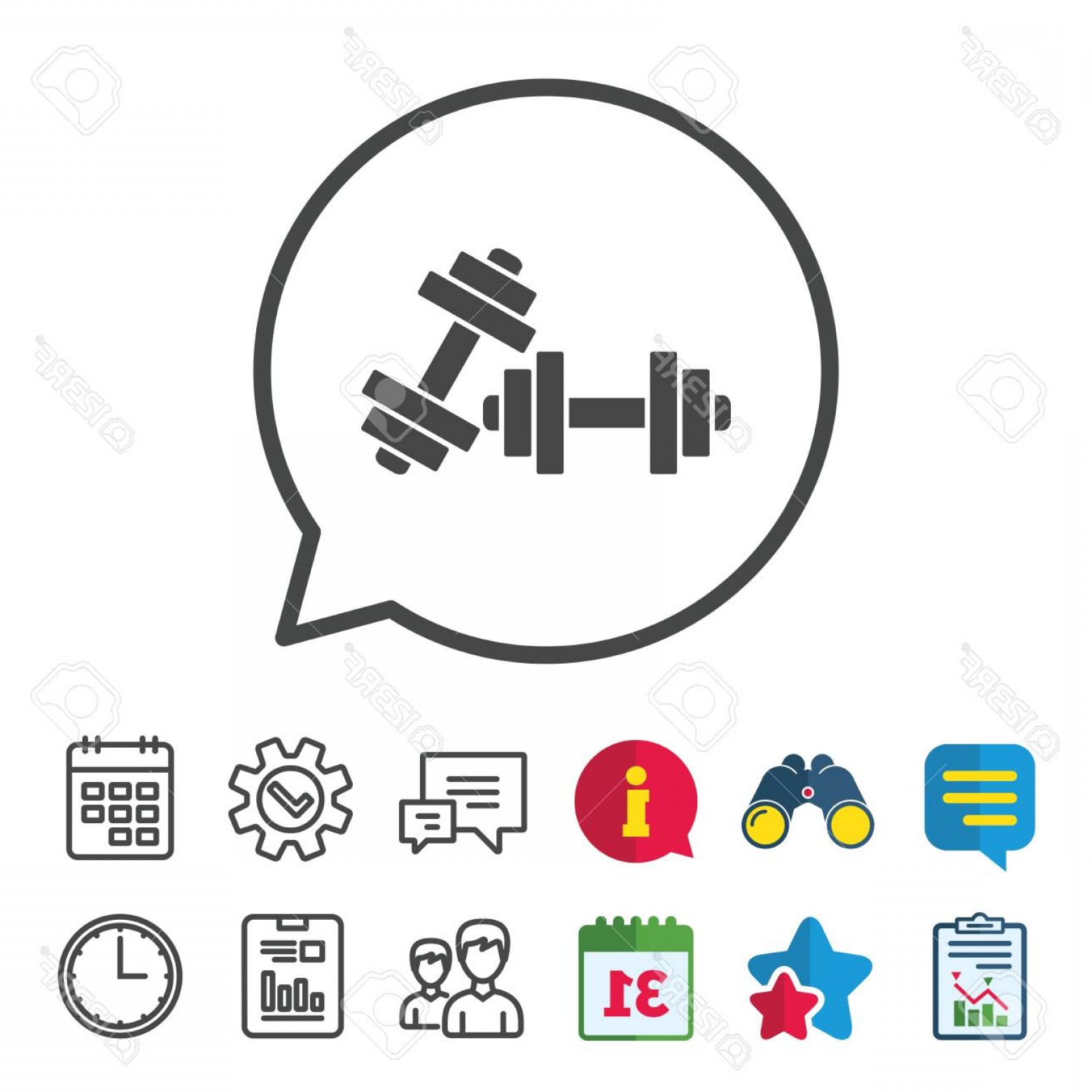 1560x1560 Photostock Vector Dumbbells Sign Icon Fitness Sport Symbol Gym