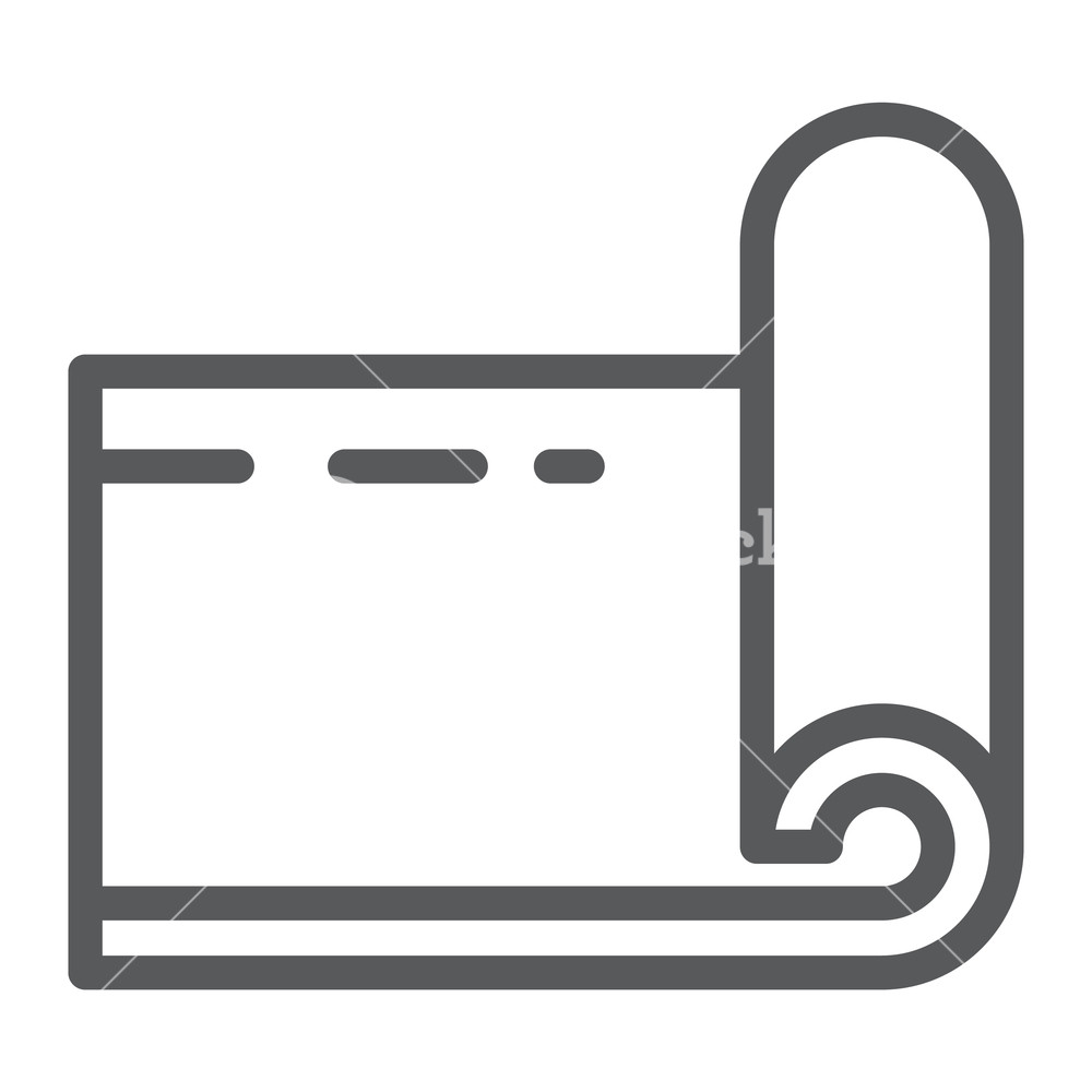 1000x1000 Yoga Mat Line Icon, Fitness And Equipment, Carpet Sign, Vector