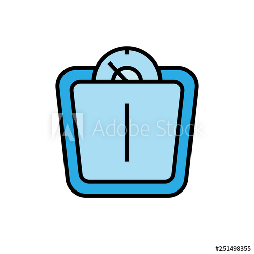 500x500 Weight Scales Icon Fitness Equipment Illustration Simple Vector
