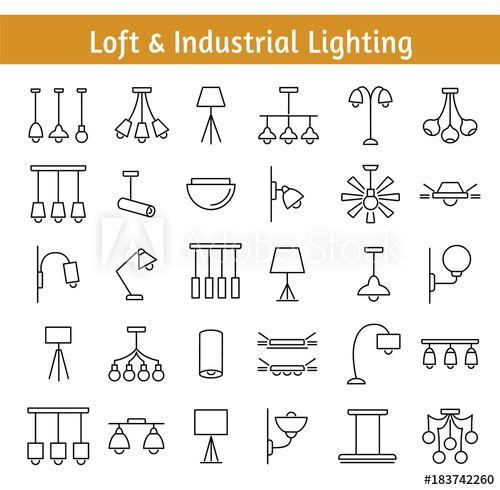 500x490 Industrial Loft Lighting Interior Light Fixtures Icon