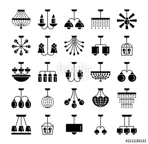500x486 Ceiling Lamps Lights Different Types Of Chandeliers Set