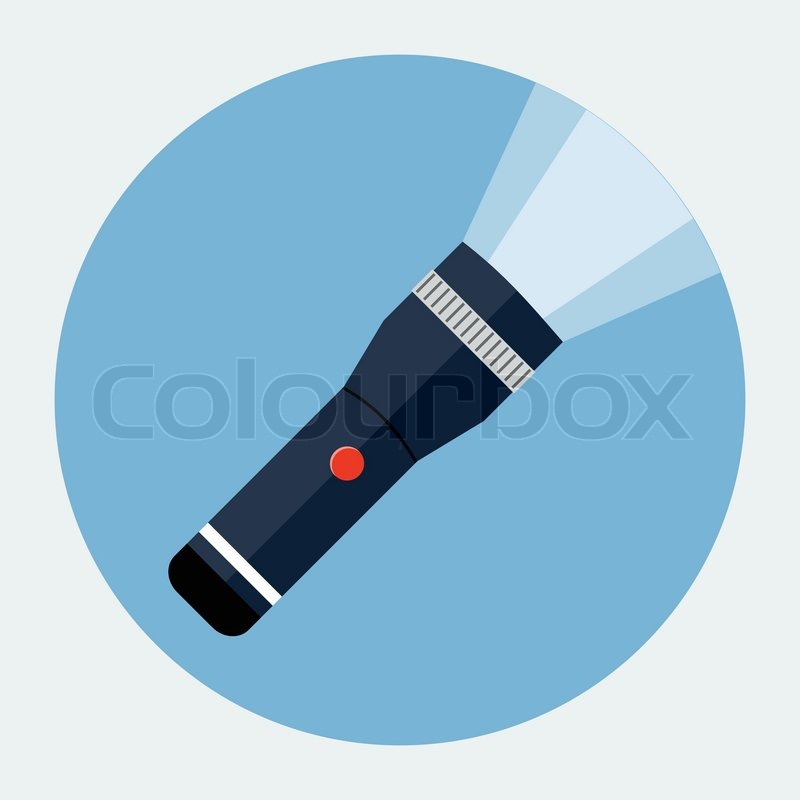 800x800 Flashlight Flat Icon Stock Vector Colourbox