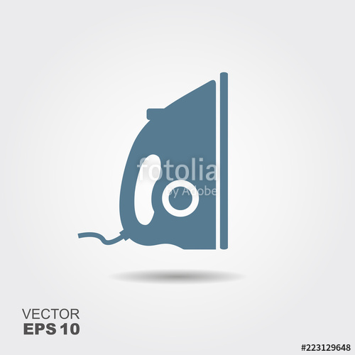 500x500 Flat Iron Icon With Round Shadow Vectot Illustration Stock Image