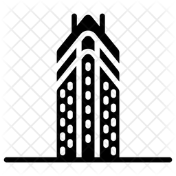 256x256 Flatiron Building Icon Of Glyph Style