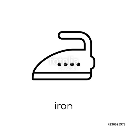 500x500 Iron Icon Trendy Modern Flat Linear Vector Iron Icon On White
