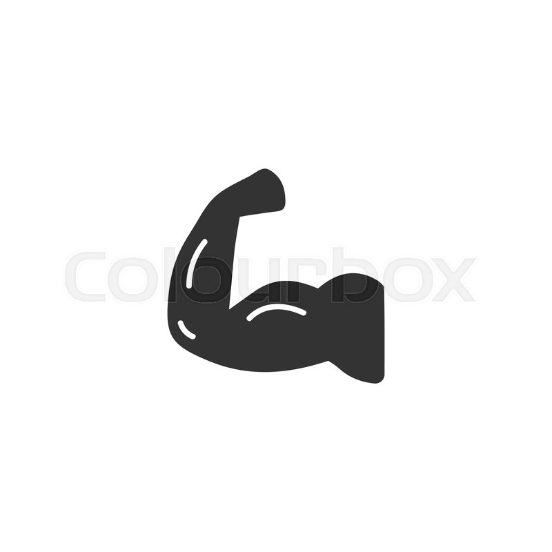 800x800 Strong Flex Arm Black Icon Flat On Stock Vector Colourbox