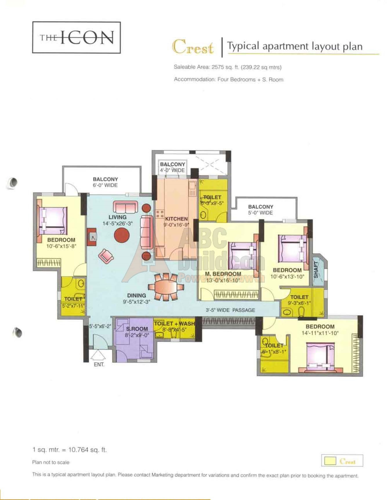 1334x1723 Dlf Icon Floor Plan