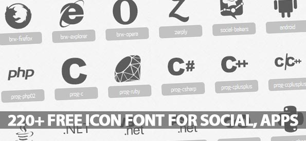 595x275 Free Icon Font Of Social Networking, Frameworks Apps