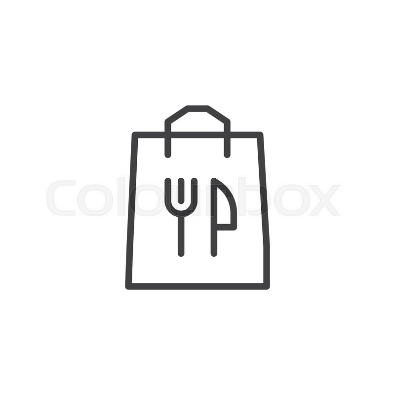 800x800 Food Delivery Bag Line Icon Linear Stock Vector Colourbox