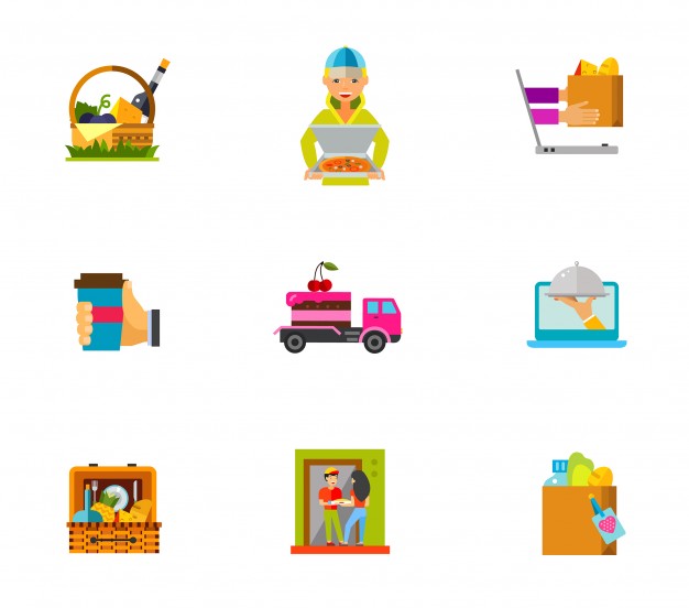 626x552 Food Delivery Icon Set Vector Free Download