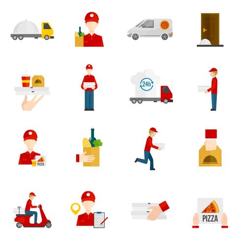 490x490 Food Delivery Icons Set Vector