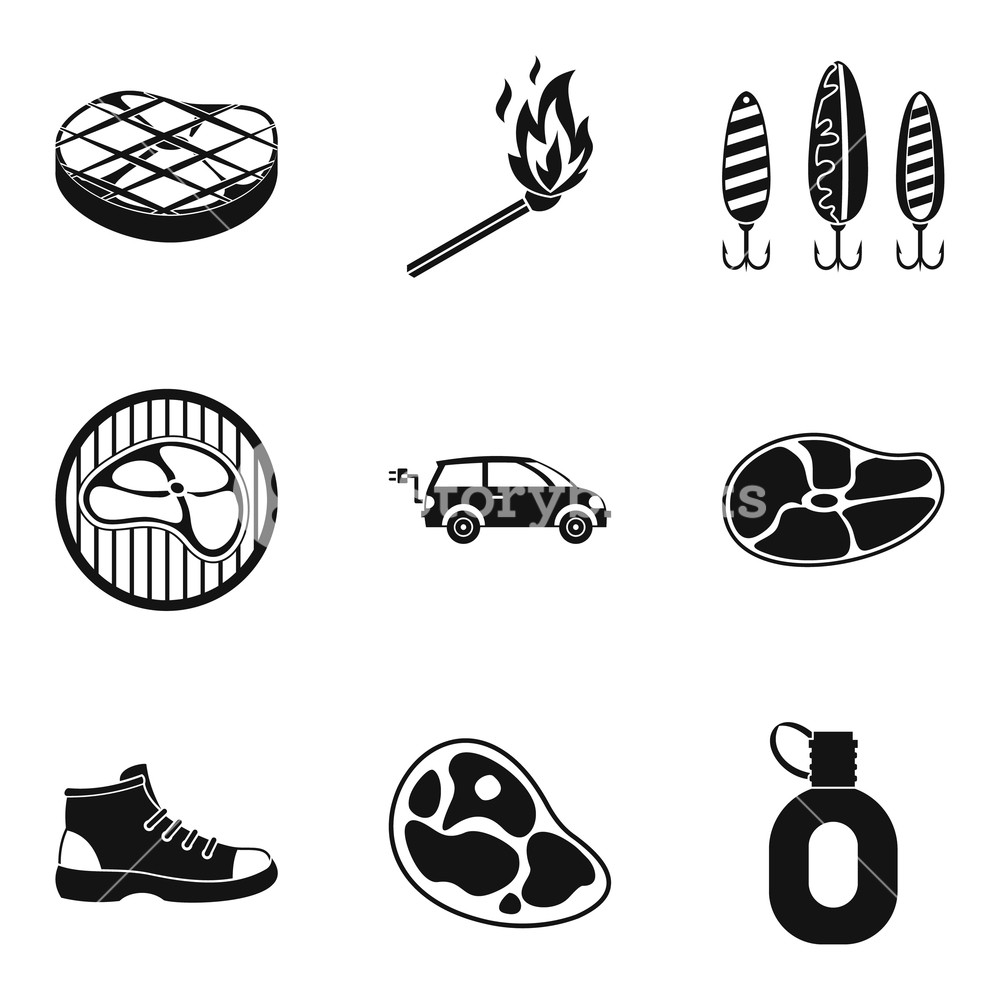 1000x1000 Food Delivery Icons Set Simple Set Of Food Delivery Vector