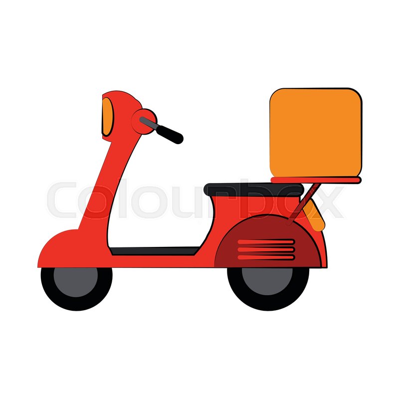 800x800 Scooter Food Delivery Icon Image Stock Vector Colourbox