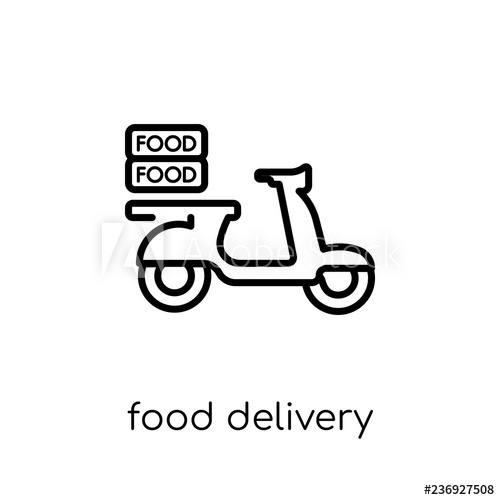 500x500 Food Delivery Icon Trendy Modern Flat Linear Vector Food Delivery