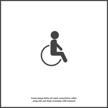 450x450 Vector Icon Illustration Wheelchair Icon Vector White Icon